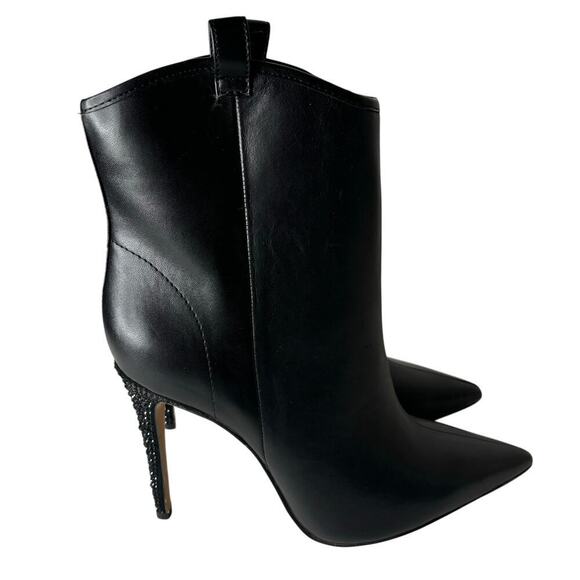 Karl Lagerfeld Paris Clea Leather Embellished Ankle Boots Black Size 6 - Picture 2 of 7